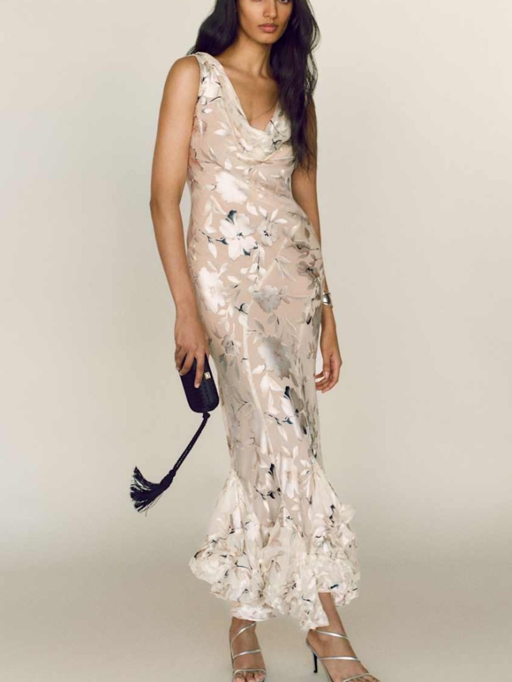 Reformation EVANTHE Prosecco Blossom Floral Maxi Silk Dress - With tags - Size 4